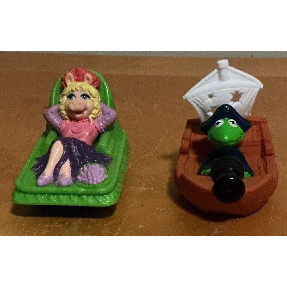 Set Of 2 1995 McDonald's Muppets Tub Toy Miss Piggy and‎ Kermit The Frog